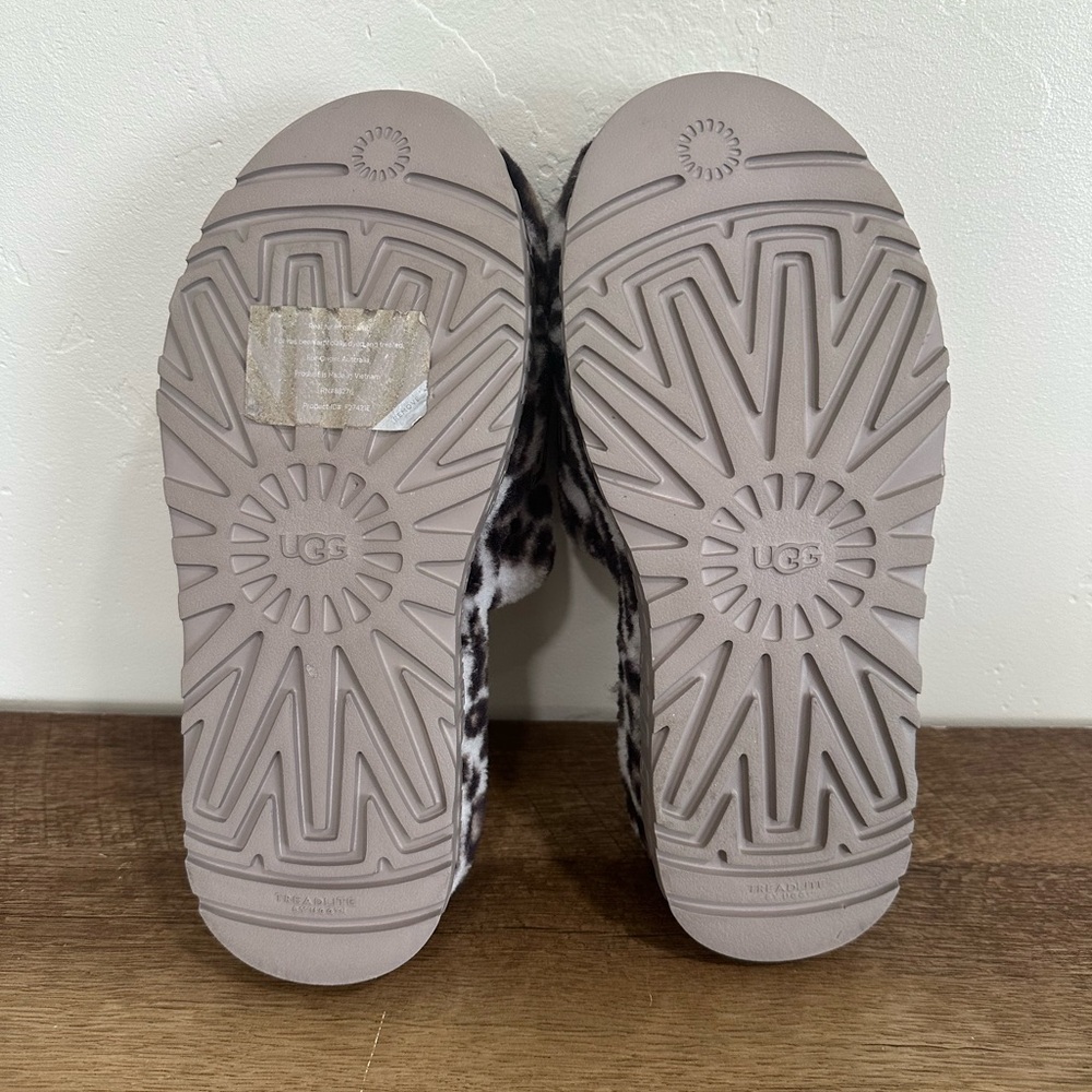 UGG Women's Fluffita Panther Print Slippers Slides Platform Sandals Size 8 - Picture 11 of 14